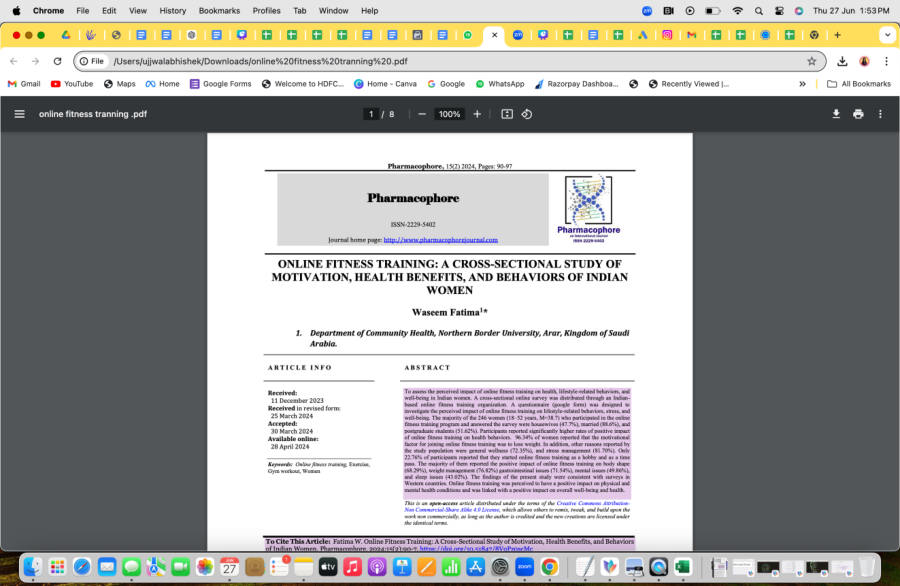Published research paper on Fitness Funda